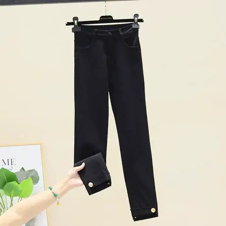 打底裤女裤外穿高腰小脚春秋薄款黑色弹力紧身铅笔裤九分小黑裤潮图片