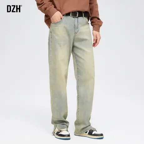 男士复古做旧牛仔裤男直筒春夏款裤子2023新款休闲长裤秋季阔腿裤商品大图