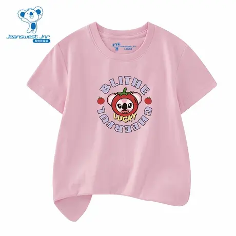 XD真维斯女童装2025夏季新款可爱树袋熊印花圆领女童短T短袖T恤图片