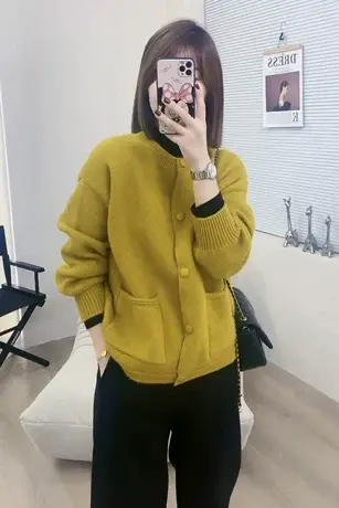 慵懒风复古港风毛衣开衫女秋冬装外穿百搭上衣宽松显瘦针织衫外套商品大图