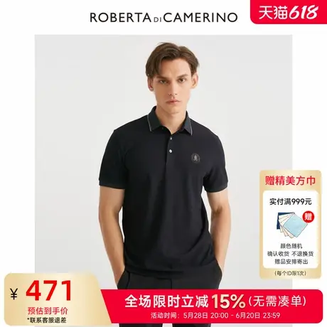 [多色可选]ROBERTA诺贝达男装男士短袖POLO衫夏季新款休闲短袖T恤商品大图