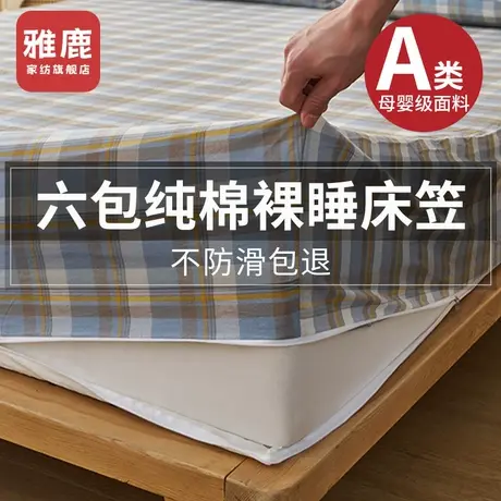 雅鹿六面全包纯棉床笠罩加厚床垫保护罩拉链床罩2025新款四季通用商品大图