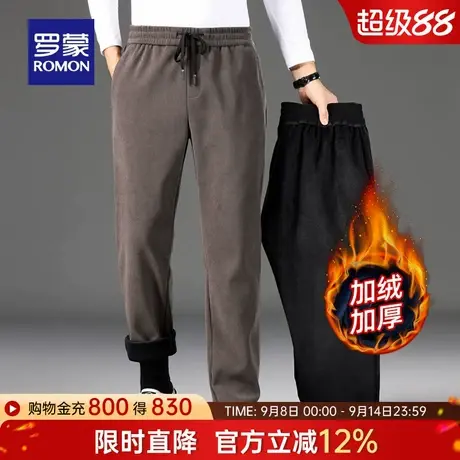 【灯芯绒】罗蒙男士加绒加厚休闲裤2025冬季新款百搭保暖直筒长裤商品大图