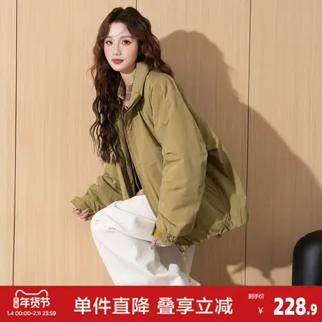 唐狮2026冬季女立领夹克棉衣外套夹棉棉服女冬季加厚抗寒高级感商品大图