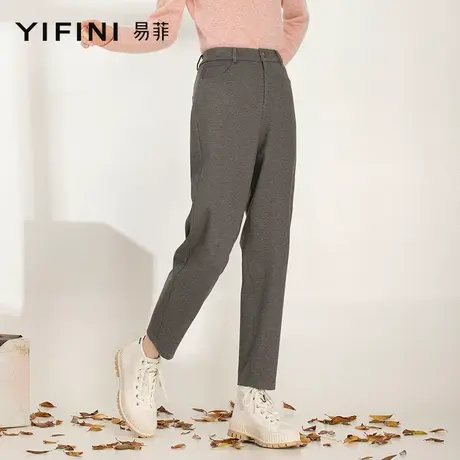 Yifini/易菲裤子女秋冬装新款高腰显瘦通勤休闲裤锥形裤女商品大图