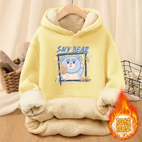 小个子卫衣女秋冬2023新款冬季女装慵懒风连帽加绒加厚羊羔绒冬图片