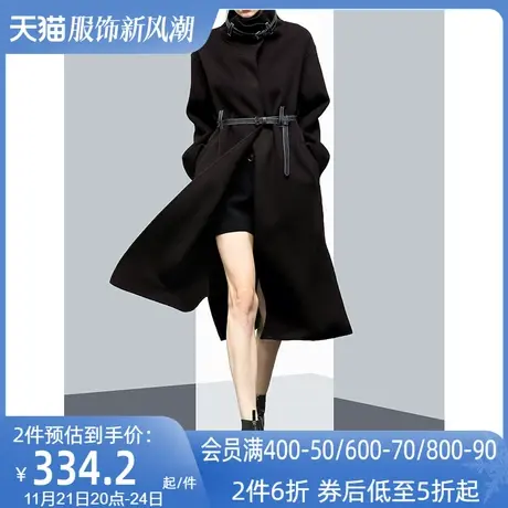 气质女神范帅气简约立领毛呢外套女冬2023新款收腰显瘦呢子大衣潮图片