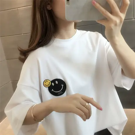 t恤女短袖2023年新款宽松大版半袖超火上衣服夏装白色打底衫ins潮图片