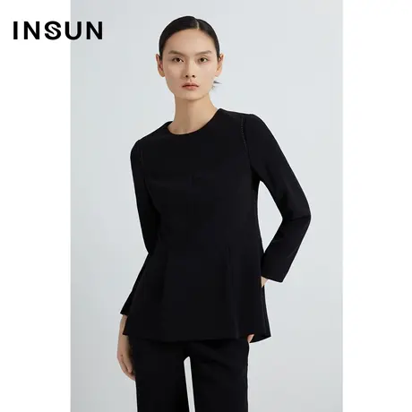 INSUN恩裳奥莱秋季倒褶收腰显瘦衬衫图片