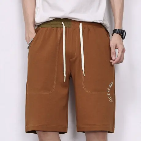 针织运动五分休闲短裤男士外穿潮流百搭帅气半截中裤夏天夏季薄款商品大图