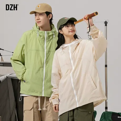 男士连帽速干外套男夏季薄款冲锋衣男款休闲男装2023新款情侣夹克商品大图