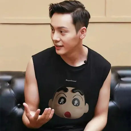 纯棉男生背心坎肩篮球健身大码男装运动潮流卡通情侣无袖t恤夏季图片