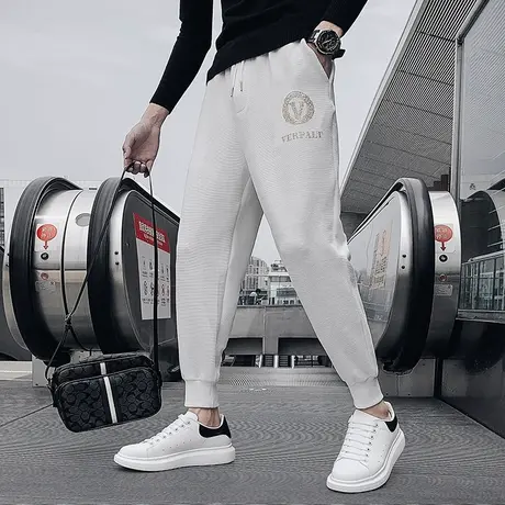 卫裤男秋季ins学生修身潮牌束脚运动裤子春秋韩版潮流高街休闲裤商品大图