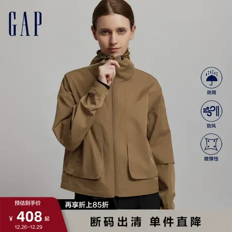Gap女装早春防风雨宽松高领开襟短外套高级时尚休闲上衣811079图片