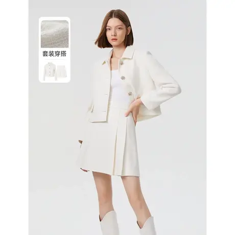 朗姿法式流行气质时尚别致高级感设计感套装春季新款短外套图片