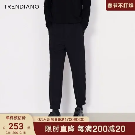 TRENDIANO潮牌官方春季男装裤子时尚简约束脚裤弹力休闲裤卫裤商品大图