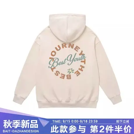 美式复古潮牌街头字母男士连帽卫衣秋冬季运动青少年重磅上衣潮商品大图