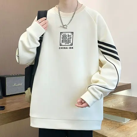 龙年新春卫衣男春秋款圆领长袖t恤男装外套青少年国潮印花打底衫T商品大图