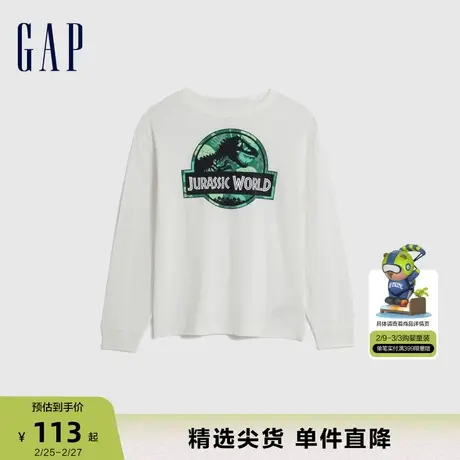 【侏罗纪世界联名】Gap男童春秋长袖T恤亲肤舒适洋气上衣786321商品大图