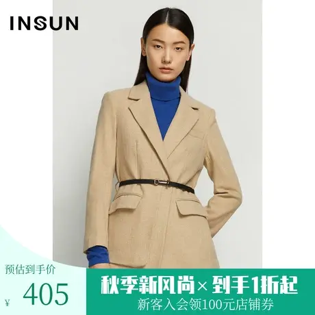 恩裳商场同款秋冬经典绵羊毛毛呢西装外套女设计感小众图片