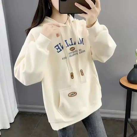 早秋连帽卫衣女春秋季韩版宽松设计感小众小个子薄款oversize外套商品大图