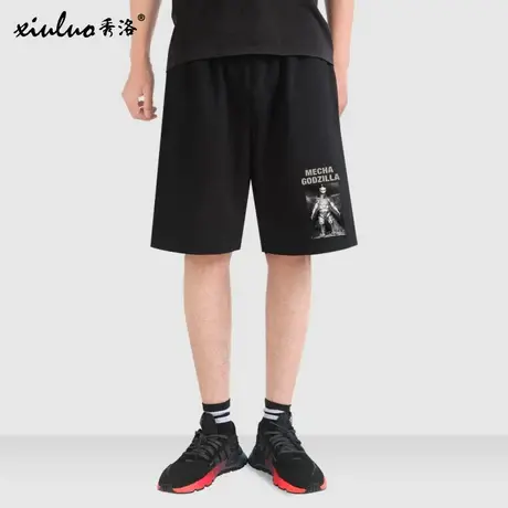 秀洛钢铁哥斯拉大战金刚系列小怪兽之王恐龙夏季短裤男休闲五分裤图片