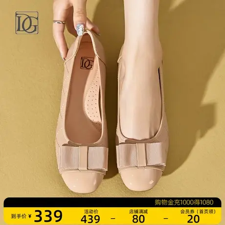 【商场同款】浅口单鞋女粗跟2023新款通勤正装真皮皮鞋软底妈妈鞋商品大图