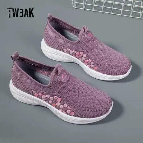 Tweak老北京布鞋妈妈老人运动鞋女防滑软底一脚蹬中老年网面鞋商品大图