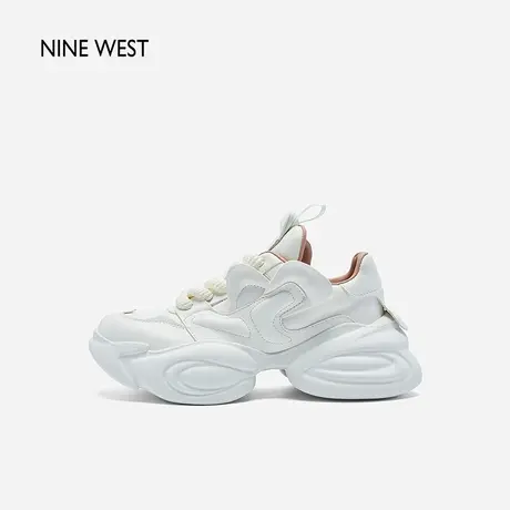 Nine West/玖熙云朵厚底增高老爹鞋春季新款圆头百搭系带休闲鞋女商品大图