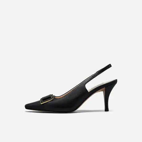 Nine West/玖熙2023年夏季新款包头凉鞋女外穿小方头高跟细跟女鞋图片