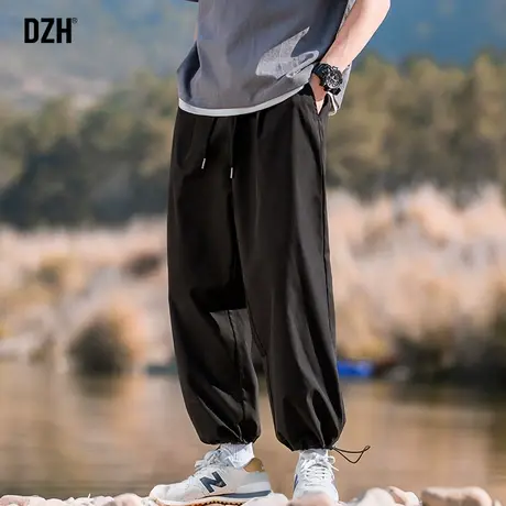 男士痞帅束脚裤子潮牌男春夏男裤2023新款宽松九分裤休闲裤抽绳裤商品大图