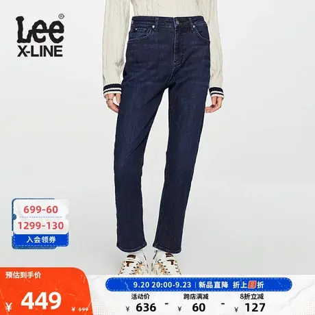 LeeXLINE23秋冬新品423标准磨毛女保暖牛仔裤深蓝LWB100423101图片