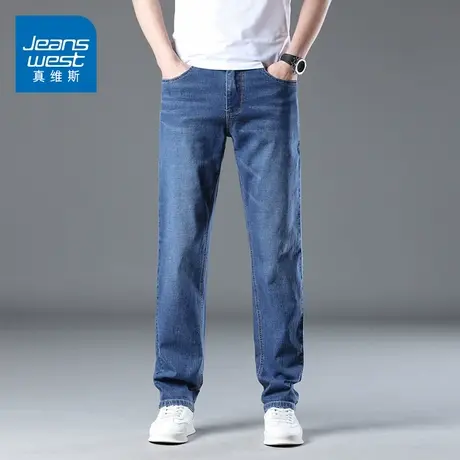 KZ真维斯直筒宽松牛仔长裤男士耐磨耐穿春秋季男裤子2025年新款潮商品大图