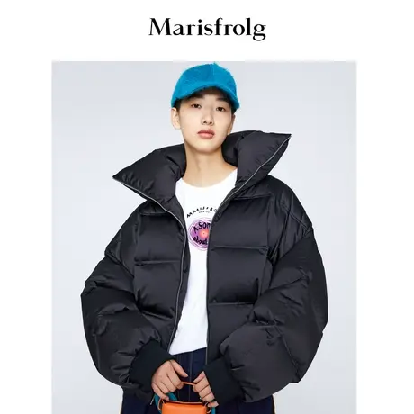 【商场同款】玛丝菲尔女装冬季新款黑色白鹅绒经典款羽绒服商品大图