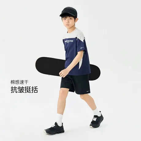 回力儿童T恤夏季男童短袖上衣棉感速干2025新款大童运动半袖衫PL图片