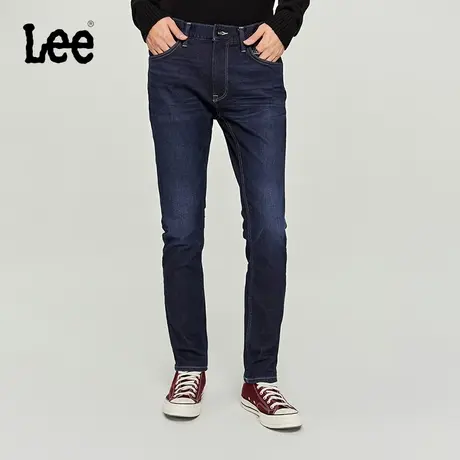 Lee商场同款23秋冬新品709修身锥形石墨烯中深蓝色男保暖牛仔裤潮商品大图