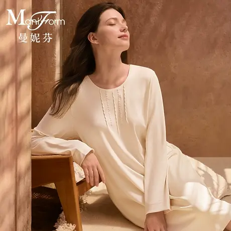 曼妮芬圆领长袖裙装20320773商品大图