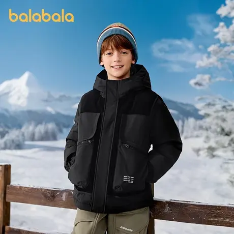 巴拉巴拉balaOne童装男童羽绒服2025新款保暖外套防泼水冬假两件商品大图