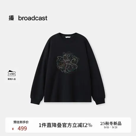 播休闲百搭韩系圆领卫衣女25秋冬新款漂亮减龄上衣DDS4VD5292商品大图