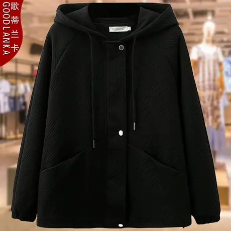 40-50岁中年胖妈妈冬季加绒加厚外套大码宽松洋气连帽保暖棉衣女商品大图