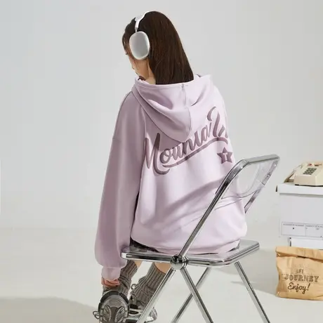 唐狮春夏新款连帽卫衣女字母印花套头卫衣时尚潮流卫衣外套TD商品大图