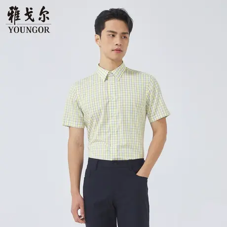 雅戈尔奥莱 商场同款男士短袖衬衫新款官方正品商务休闲短袖衬衫商品大图