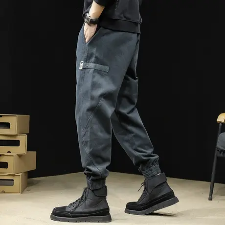 加厚秋冬款休闲裤男潮牌2023新款宽松束脚大码男士工装长裤子冬季商品大图