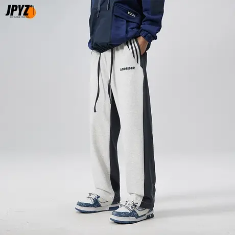 男生束脚长裤新疆棉拼色百搭潮牌休闲运动秋冬学生2023新款卫裤子商品大图