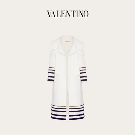【季末优惠】华伦天奴VALENTINO女士粗花呢大衣商品大图