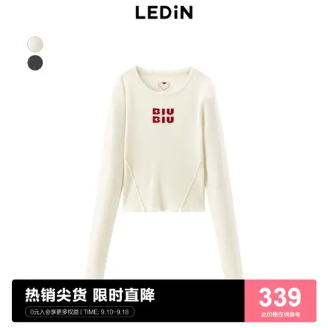 【商场同款】乐町修身毛衣上衣23秋季新款圆领打底衫C1EED3401图片