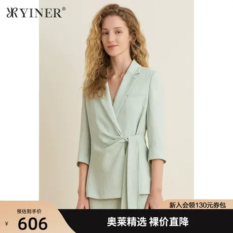 YINER音儿女装夏季新款西装领七分袖短外套商品大图