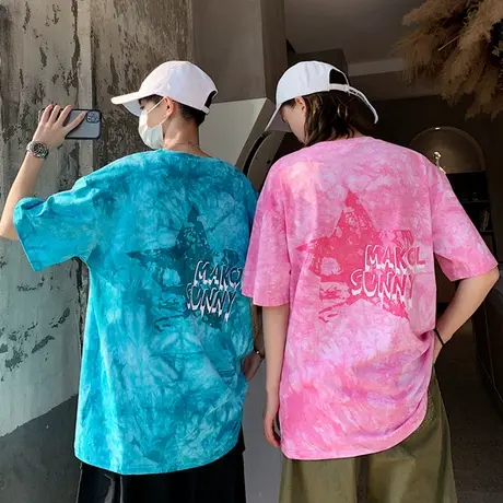 男士短袖夏季迷彩t恤ins打底衫学生情侣纯棉上衣宽松半袖大码体恤商品大图