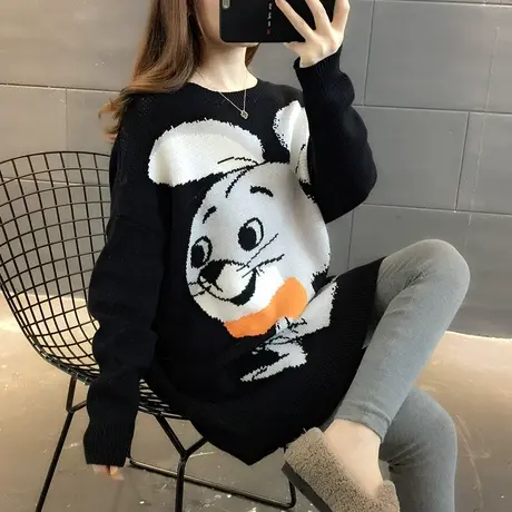 毛衣女装2024新款春秋季春款春装女士宽松毛衣裙外穿打底衫中长款图片