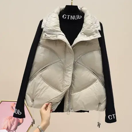 韩版宽松新款羽绒棉马甲女短款外套亮面背心马夹欧洲站小香坎肩潮图片